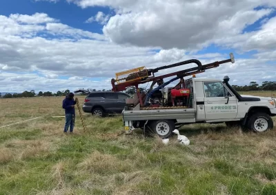 Probe Geotech Landcruiser Team Prepares for Geotechnical Site Investigation in Melbourne.