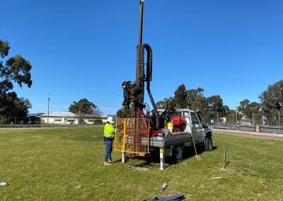 Probe Geotech Engineer Uncovering Melbourne's Subterranean Secrets with Drill Rig.