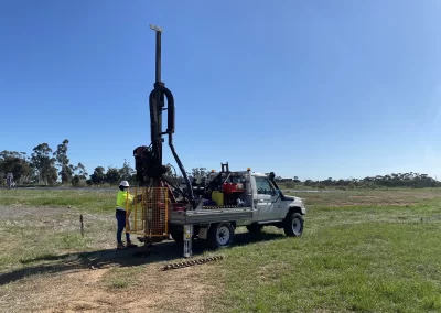 Drill rigs equipped with EZYPROBE LANDCRUISER for geotechnical drilling