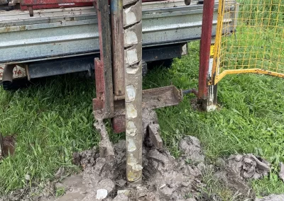 A geotechnical driller with drill rig equipped with EZYPROBE LANDCRUISER