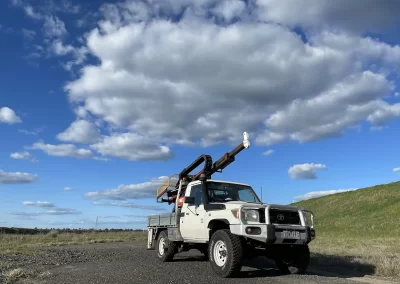 Drill rigs equipped with EZYPROBE LANDCRUISER for geotechnical drilling