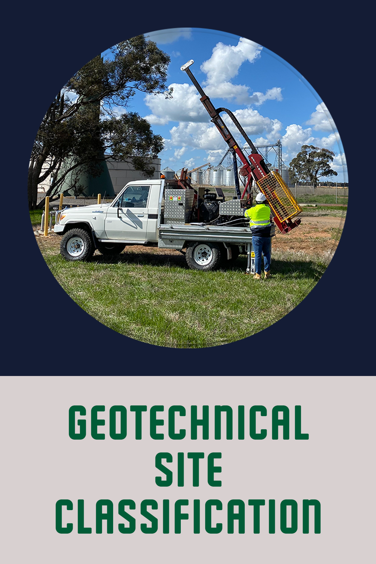 A Probe Geotechnical Services engineer uses a modern drill rig and advanced instruments attached to a Toyota Landcruiser for in-depth geotechnical site investigation.