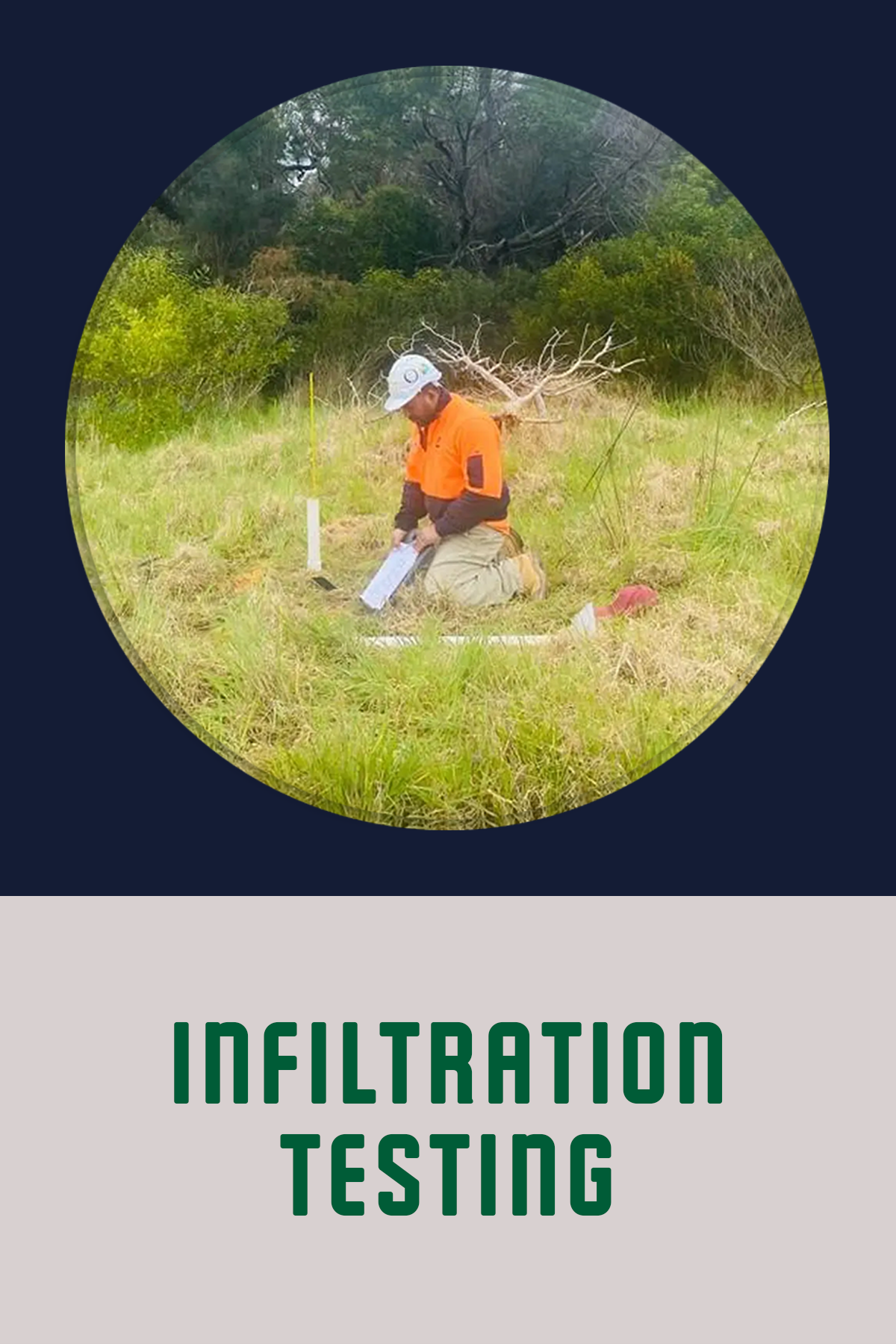 Geotechnical engineer from Probe Geotechnical Services Pty Ltd. in Melbourne conducts infiltration testing using modern instruments. Link Card