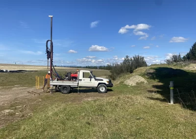 In Melbourne, a geotechnical engineer from Probe Geotechnical Services is evaluating the land's capacity with the use of cutting-edge equipment.