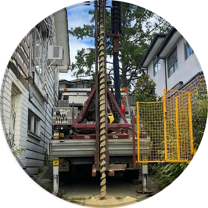 In Melbourne, a residential soil test is carefully carried out using a powerful drill rig mounted on a Probe Geotech Toyota Landcruiser. The results provide vital information for confident foundation design.