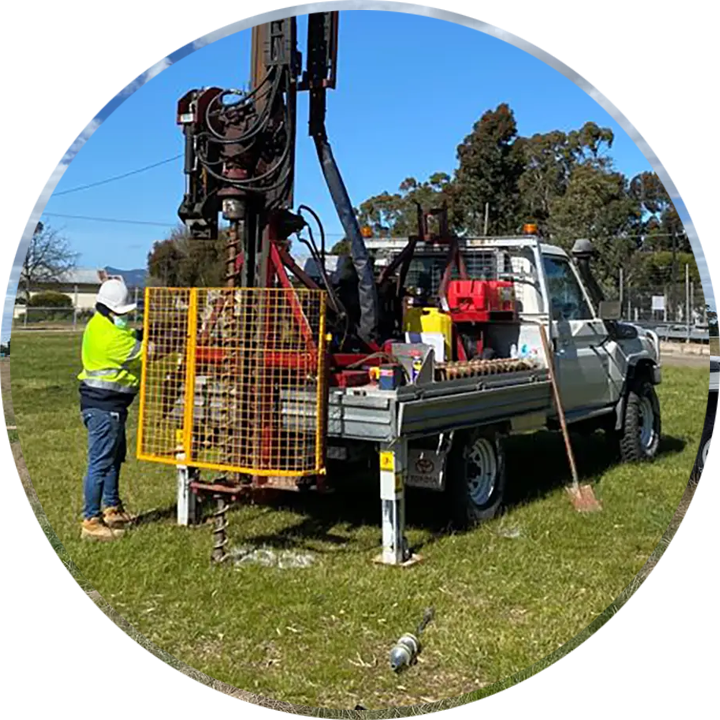 A geotechnical engineer from Probe Geotech meticulously conducts a site investigation in Melbourne, uncovering the secrets of the soil to ensure a solid foundation for any project.